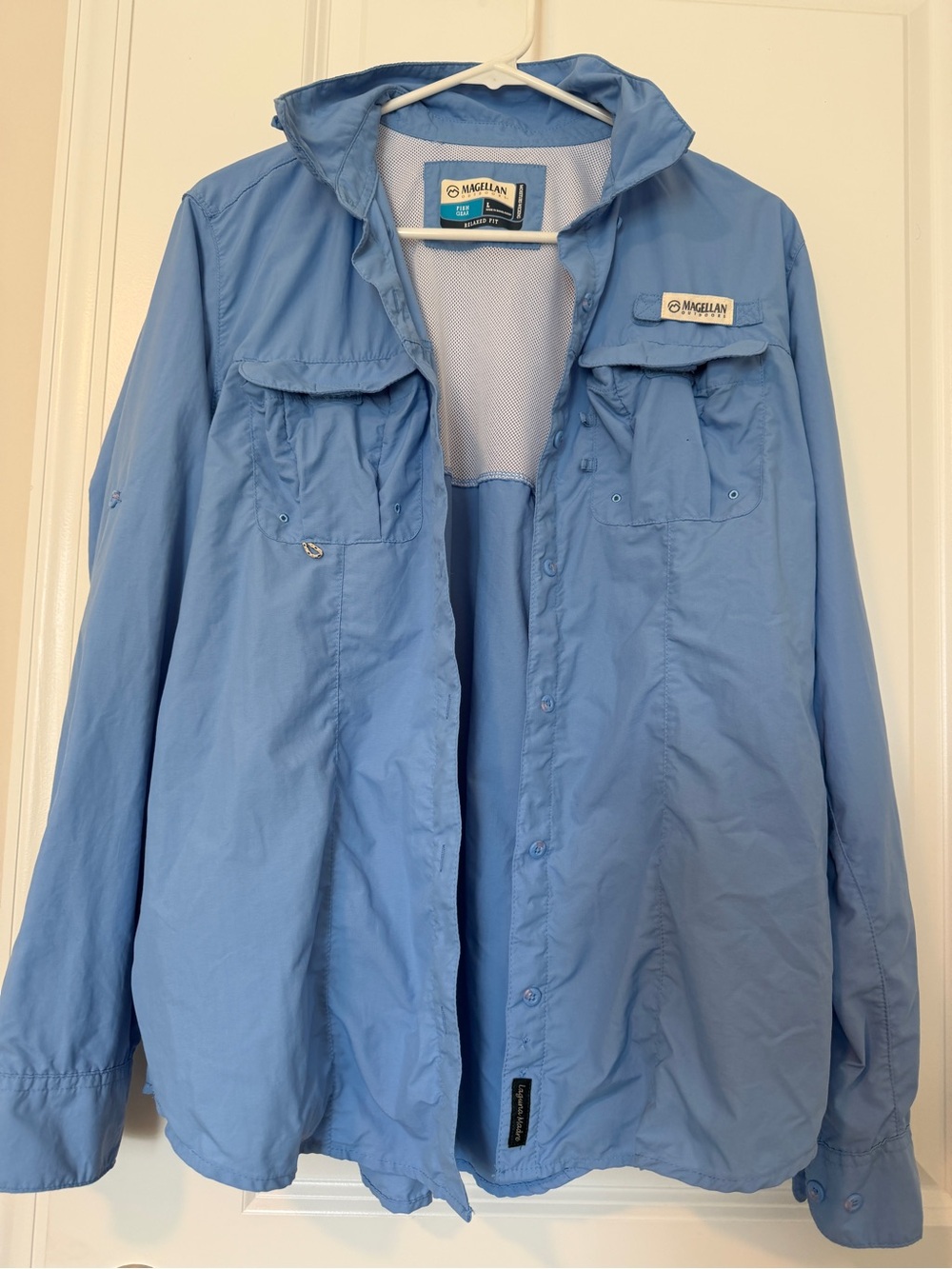 Magellan Outdoors Light Blue Men's Hooded Windbreaker